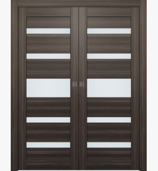 Gina Vetro Gray Oak Double pocket doors