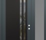 Modern Steel Front Door Diamond C6 52" x 96" anthracite/anthracite clear Glass Panel black LHI with Sidelite and Transom frosted Glass