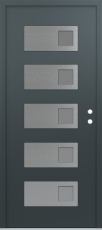 Diamond D2 36" x 80" anthracite/anthracite frosted Glass Panel stainless steel LHI