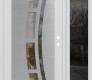 Modern Steel Front Door Diamond C12 48" x 80" white/white clear Glass Panel stainless steel LHI with Sidelite mirrored Glass