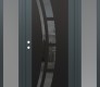 Modern Steel Front Door Diamond C12 64" x 80" anthracite/anthracite mirrored Glass Panel black RHI with 2 Sidelites frosted Glass