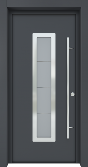 MODERN FRONT STEEL DOOR ARGOS ANTRACIT/WHITE 37 7/16" X 81 11/16" LHI + HARDWARE
