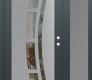Modern Steel Front Door Diamond C12 48" x 80" anthracite/anthracite clear Glass Panel stainless steel LHI with Sidelite frosted Glass