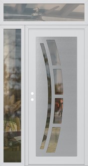 Diamond C12 48" x 96" white/white clear Glass Panel stainless steel RHI with Sidelite and Transom clear Glass