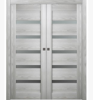 Avon 07-04 Vetro Ribeira Ash Double pocket doors