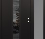 Modern Steel Front Door DIAMOND A11 50" X 80" BLACK/BLACK MIRRORED GLASS PANEL BLACK LHI WITH SIDELITE FROSTED GLASS