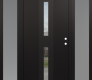 DIAMOND A6 68" X 80" BLACK/BLACK CLEAR GLASS PANEL BLACK RHI WITH 2 SIDELITES FROSTED GLASS