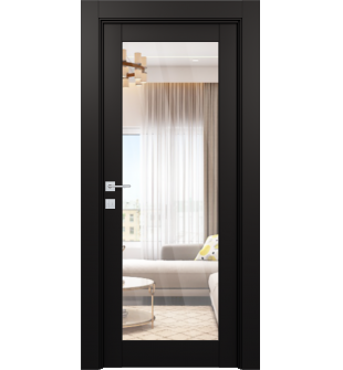 Avon 207 Clear Vetro Black Matte Single Doors