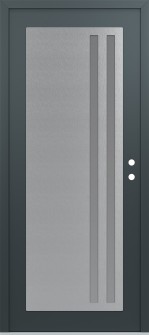 Diamond C6 36" x 80" anthracite/anthracite frosted Glass Panel stainless steel LHI