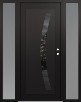 Diamond C4 60" x 80" black/black mirrored Glass Panel black LHI with 2 Sidelites frosted Glass