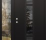 Modern Steel Front Door DIAMOND A10 50" X 80" BLACK/BLACK MIRRORED GLASS PANEL BLACK RHI WITH SIDELITE CLEAR GLASS