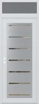 Diamond C11 36" x 96" white/white clear Glass Panel stainless steel RHI with Transom frosted Glass