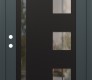 Modern Steel Front Door Diamond C3 36" x 80" anthracite/anthracite clear Glass Panel black RHI