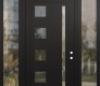 Modern Steel Front Door Diamond C3 60" x 96" black/black clear Glass Panel black LHI with 2 Sidelites and Transom clear Glass