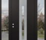 DIAMOND A2 64" X 96" BLACK/BLACK CLEAR GLASS PANEL STAINLESS STEEL LHI WITH 2 SIDELITES AND TRANSOM CLEAR GLASS