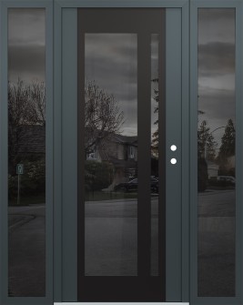 Diamond C15 60" x 80" anthracite/anthracite mirrored Glass Panel black LHI with 2 Sidelites mirrored Glass