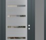 Modern Steel Front Door Diamond C7 50" x 96" anthracite/anthracite clear Glass Panel stainless steel LHI with Sidelite and Transom frosted Glass