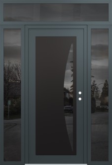 Diamond C13 68" x 96" anthracite/anthracite mirrored Glass Panel black LHI with 2 Sidelites and Transom mirrored Glass