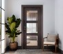 DOOR SLAB PALLADIO 3 LITE CLEAR VETRO GRAY OAK 18" X 96" X 1 9/16" TEMPERED CLEAR GLASS