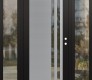 Modern Steel Front Door Diamond C6 60" x 80" black/black clear Glass Panel stainless steel LHI with 2 Sidelites clear Glass
