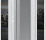 Modern Steel Front Door Diamond C15 60" x 80" white/white frosted Glass Panel stainless steel RHI with 2 Sidelites mirrored Glass