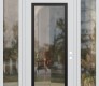 Modern Steel Front Door Diamond C1 60" x 96" white/white clear Glass Panel black LHI with 2 Sidelites and Transom clear Glass