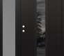 Modern Steel Front Door DIAMOND A11 48" X 80" BLACK/BLACK MIRRORED GLASS PANEL BLACK RHI WITH SIDELITE FROSTED GLASS