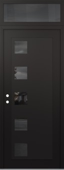 Diamond C5 36" x 96" black/black mirrored Glass Panel black RHI with Transom mirrored Glass