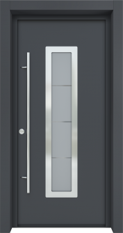 MODERN FRONT STEEL DOOR ARGOS ANTRACIT/WHITE 37 7/16" X 81 11/16" RHI + HARDWARE