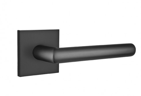 EMTEK STUTTGART LEVER WITH SQUARE ROSETTE DUMMY FLAT BLACK (US19) 5050