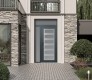 Diamond C9 52" x 96" anthracite/anthracite frosted Glass Panel stainless steel RHI with Sidelite and Transom frosted Glass