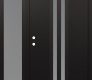 Modern Steel Front Door DIAMOND A8 50" X 80" BLACK/WHITE FROSTED GLASS PANEL BLACK RHI WITH SIDELITE FROSTED GLASS