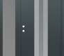 Modern Steel Front Door DIAMOND A2 52" X 80" ANTHRACITE/ANTHRACITE FROSTED GLASS PANEL STAINLESS STEEL RHI WITH SIDELITE FROSTED GLASS