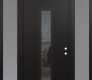 DIAMOND A11 68" X 96" BLACK/BLACK MIRRORED GLASS PANEL BLACK RHI WITH 2 SIDELITES AND TRANSOM FROSTED GLASS