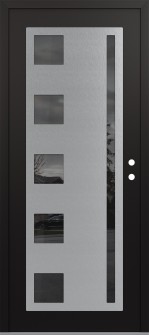 Diamond C3 36" x 80" black/black mirrored Glass Panel stainless steel LHI