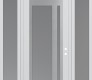 Modern Steel Front Door Diamond C15 68" x 96" white/white frosted Glass Panel stainless steel LHI with 2 Sidelites and Transom frosted Glass