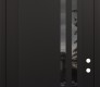 Modern Steel Front Door Diamond C6 36" x 96" black/black mirrored Glass Panel black LHI with Transom mirrored Glass