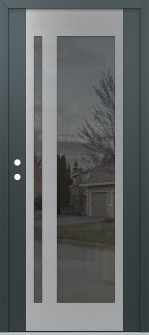 Diamond C15 36" x 80" anthracite/anthracite mirrored Glass Panel stainless steel RHI