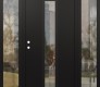 Modern Steel Front Door DIAMOND A11 68" X 80" BLACK/BLACK CLEAR GLASS PANEL BLACK RHI WITH 2 SIDELITES CLEAR GLASS