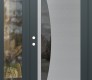 Modern Steel Front Door Diamond C13 52" x 80" anthracite/anthracite mirrored Glass Panel stainless steel RHI with Sidelite clear Glass