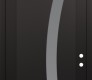 Modern Steel Front Door Diamond C4 36" x 96" black/white frosted Glass Panel black LHI with Transom mirrored Glass