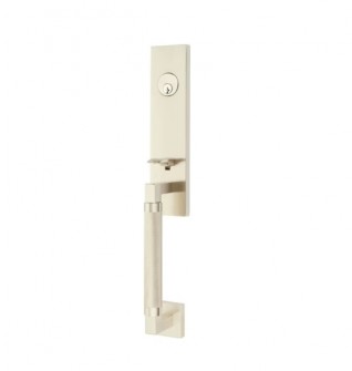 EMTEK HERCULES KNURLED MONOLITHIC SINGLE CYLINDER KEYD 4218 SATIN NICKEL US15