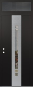 DIAMOND A3 36" X 96" BLACK/BLACK CLEAR GLASS PANEL STAINLESS STEEL RHI WITH TRANSOM MIRRORED GLASS