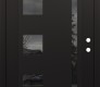Modern Steel Front Door Diamond C3 36" x 80" black/black mirrored Glass Panel black LHI