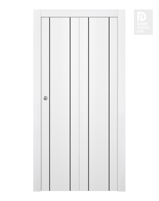 Optima 2U Black Snow White Bi-folding doors