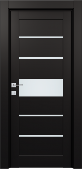 DOOR SLAB AVON 07-06 VETRO BLACK MATTE 18" X 84" X 1 3/4"