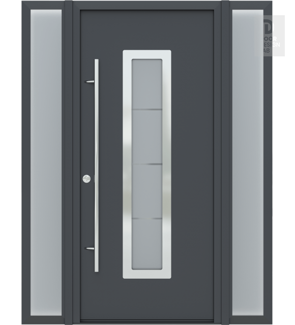 MODERN FRONT STEEL DOOR ARGOS ANTRACIT/WHITE 61 1/16" X 81 11/16" RHI + SIDELITE LEFT/RIGHT