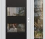 Modern Steel Front Door Diamond C2 50" x 80" white/white clear Glass Panel black LHI with Sidelite clear Glass