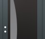 Modern Steel Front Door Diamond C13 36" x 96" anthracite/anthracite frosted Glass Panel black RHI with Transom frosted Glass