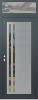 Diamond C6 36" x 96" anthracite/anthracite clear Glass Panel stainless steel RHI with Transom clear Glass